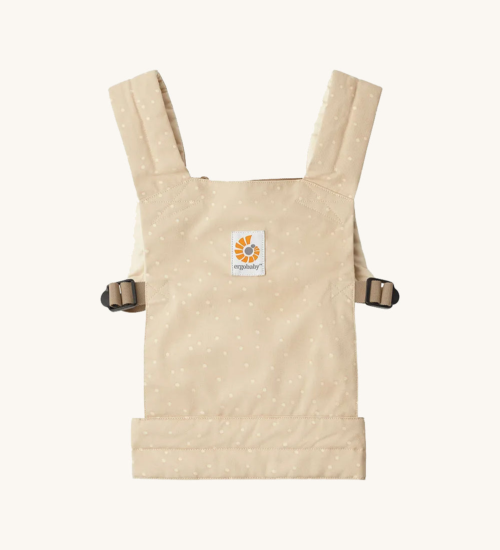 The Ergobaby baby doll toy carrier in natural dot.