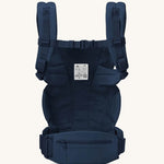 The back of the Ergobaby Omni Deluxe Carrier in Midnight Blue. 