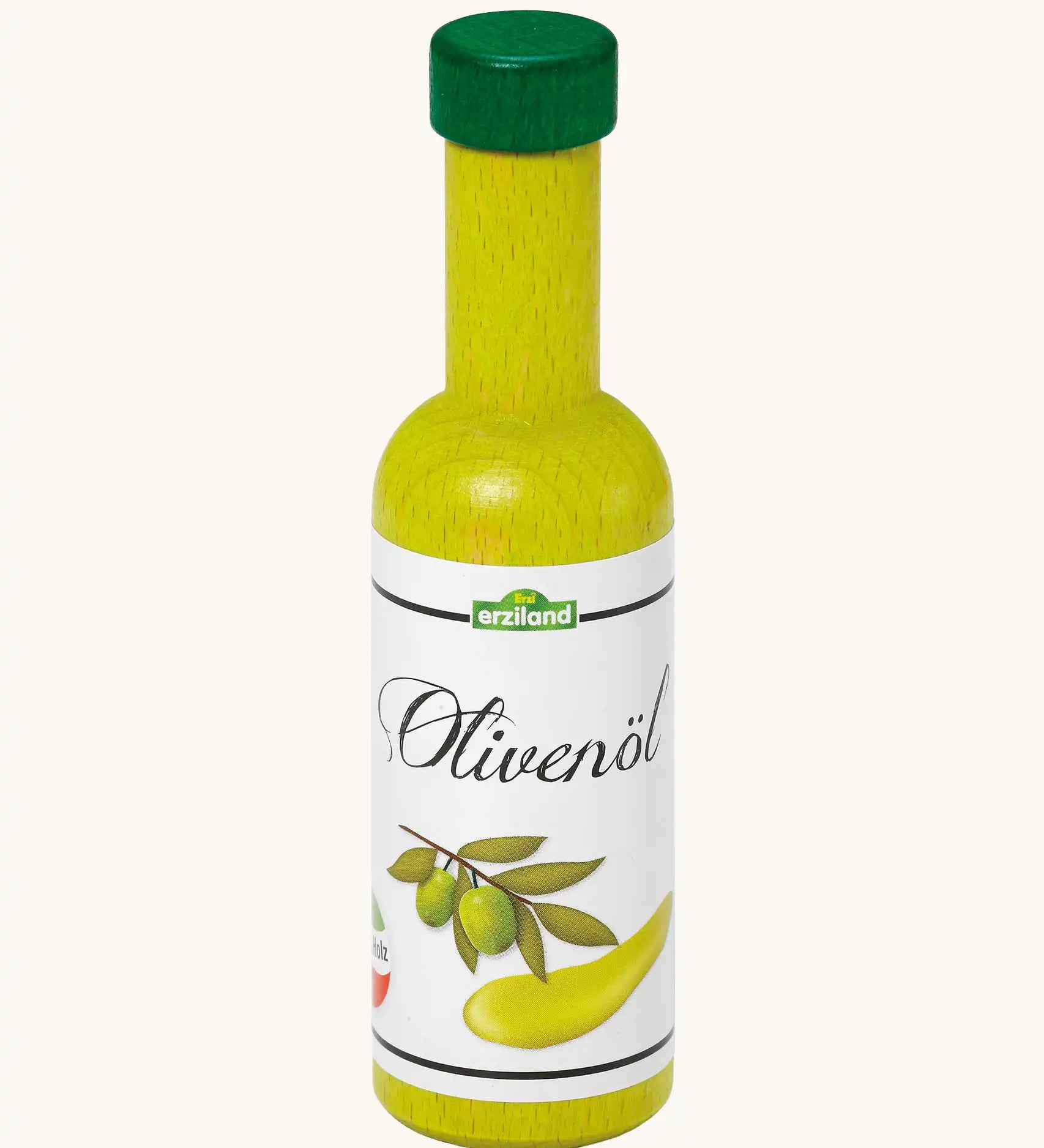 Erzi olive oil bottle wooden play food.