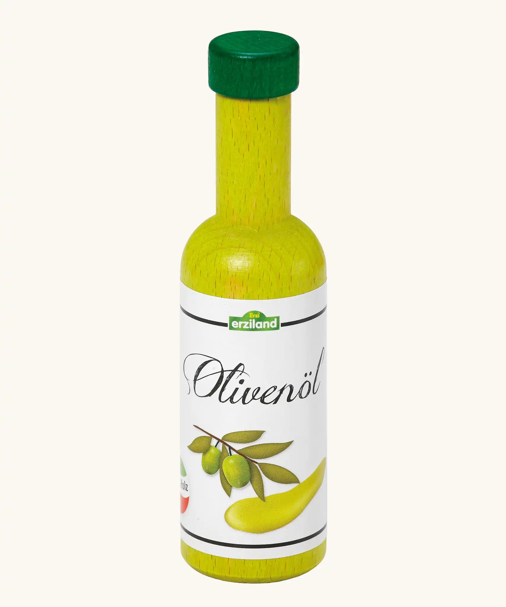 Erzi olive oil bottle wooden play food.