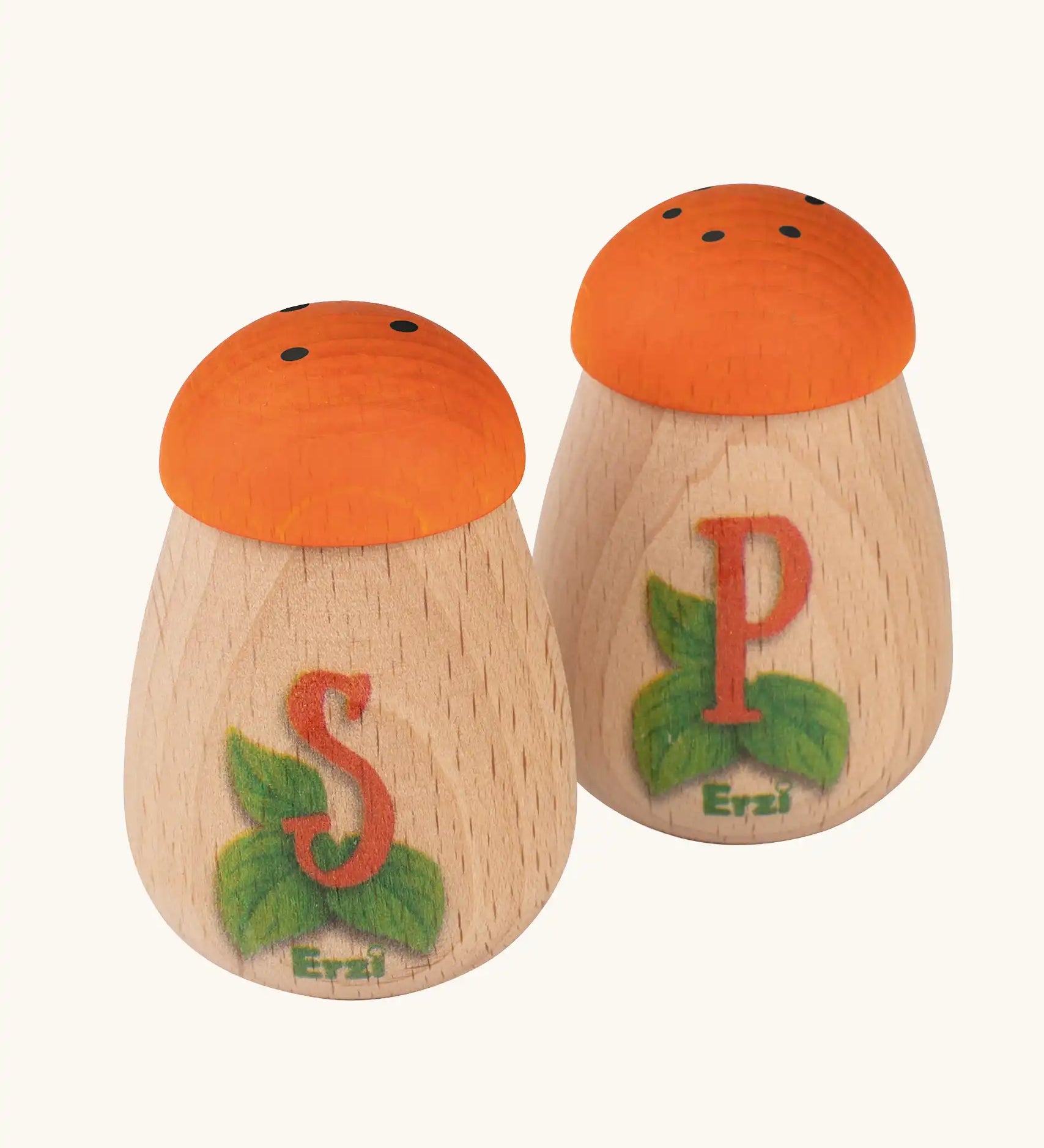 Erzi wooden play food salt and pepper shaker pots.  