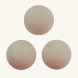 The set of three Erzi 30mm marbles. These white coloured marbles can be   used on an Erzi trackboard, on a ball run or for any other open-ended play.