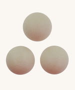 The set of three Erzi 30mm marbles. These white coloured marbles can be   used on an Erzi trackboard, on a ball run or for any other open-ended play.
