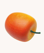 An Erzi red apple. A realistic looking miniature play food with shades of red and yellow. 