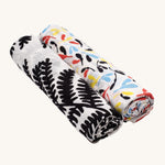 Etta Loves Organic Cotton Baby Muslin Squares 2 Pack - Fern/Sycamore. 