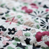 Etta Loves x Liberty organic cotton colourful playmat showing a close up of the repeating floral design 