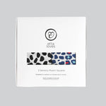 The Etta Loves organic cotton muslin squares 2-pack, in white cardboard packaging.