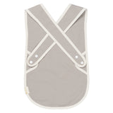 Back of the Fabelab kids grey cross back candycane bib on a white background