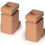 Fagus natural wooden garbage bins two in picture
