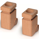 Fagus natural wooden garbage bins two in picture
