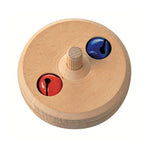 Fagus eco-friendly spinning wooden disc toy on a white background