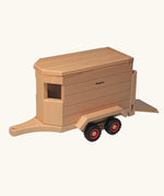 Fagus handmade wooden horse box toy that hitches onto the Fagus Old Tractor, Modern Tractor, Jeep, Skip Truck, Container Tipper Lorry and the Dumper Truck.