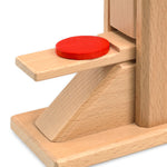 A side view of the Fagus Handmade Wooden Tower Bridge Game