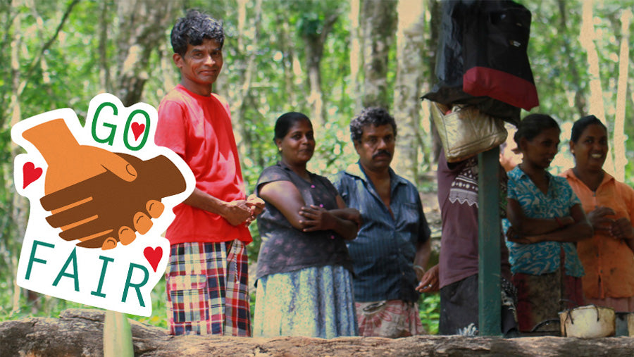 Rubber farmers who produce fair trade natural rubber for Fair Zone