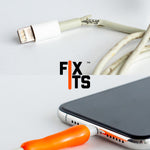 Close up of a broken phone charger cable
