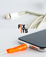 Close up of a broken phone charger cable