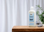 Bio-D Fragrance Free natural vegan friendly Washing Up Liquid in a 750ml bottle pictured on wooden table