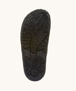 The soles of the Froddo Barefoot Black Alex Kids Leather School Shoes. A black leather child's school shoe with two velcro strap fastenings with a barefoot sole. We have a range of children's barefoot shoes available at Babipur. 