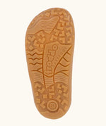 Flexible rubber soles on the Froddo barefoot kids shoes in brown 