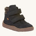 Froddo barefoot Zuru tex children's shoe in dark blue. A natural leather shoe with a 2 velcro fastener for a secure fit and a dark brown grippy sole