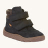 Froddo barefoot Zuru tex children's shoe in dark blue. A natural leather shoe with a 2 velcro fastener for a secure fit and a dark brown grippy sole