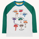 Frugi Ace Applique children's fungi long sleeved organic cotton top.