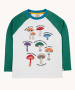 Frugi Ace Applique children's fungi long sleeved organic cotton top.