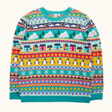 Frugi adults festive fair isle organic cotton christmas jumper.