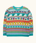 Frugi adults festive fair isle organic cotton christmas jumper.