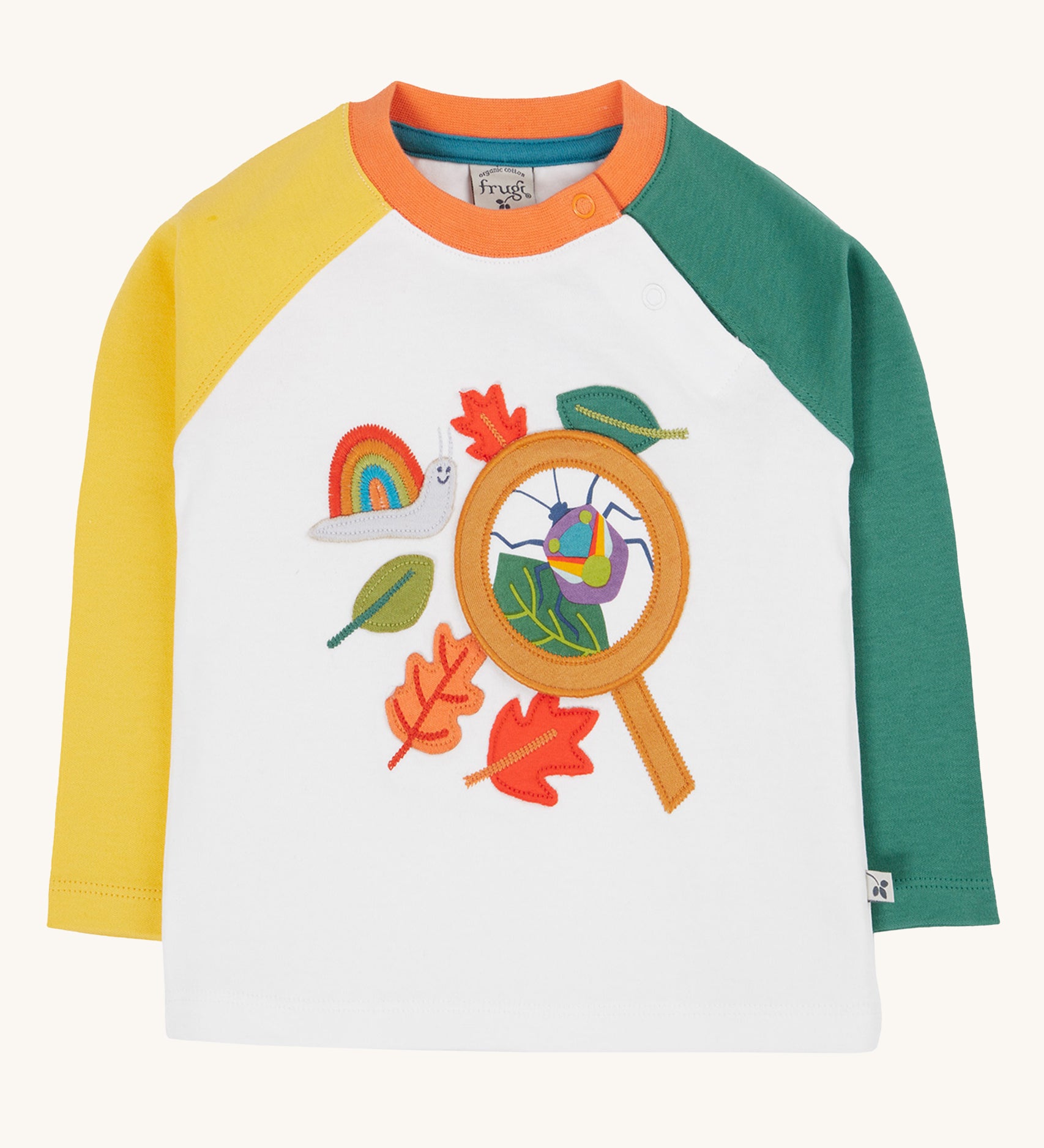 Frugi organic cotton Alfie interactive long sleeved top.