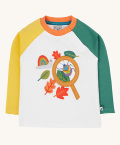 Frugi organic cotton Alfie interactive long sleeved top.