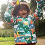  wearing the Frugi Children's Snow & Ski Coat - Alpine Adventures