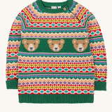 Frugi fowey bear fairisle organic cotton knitted jumper.