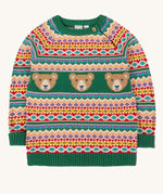 Frugi fowey bear fairisle organic cotton knitted jumper.