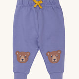 Frugi bear character grape purple coloured children's crawlers.