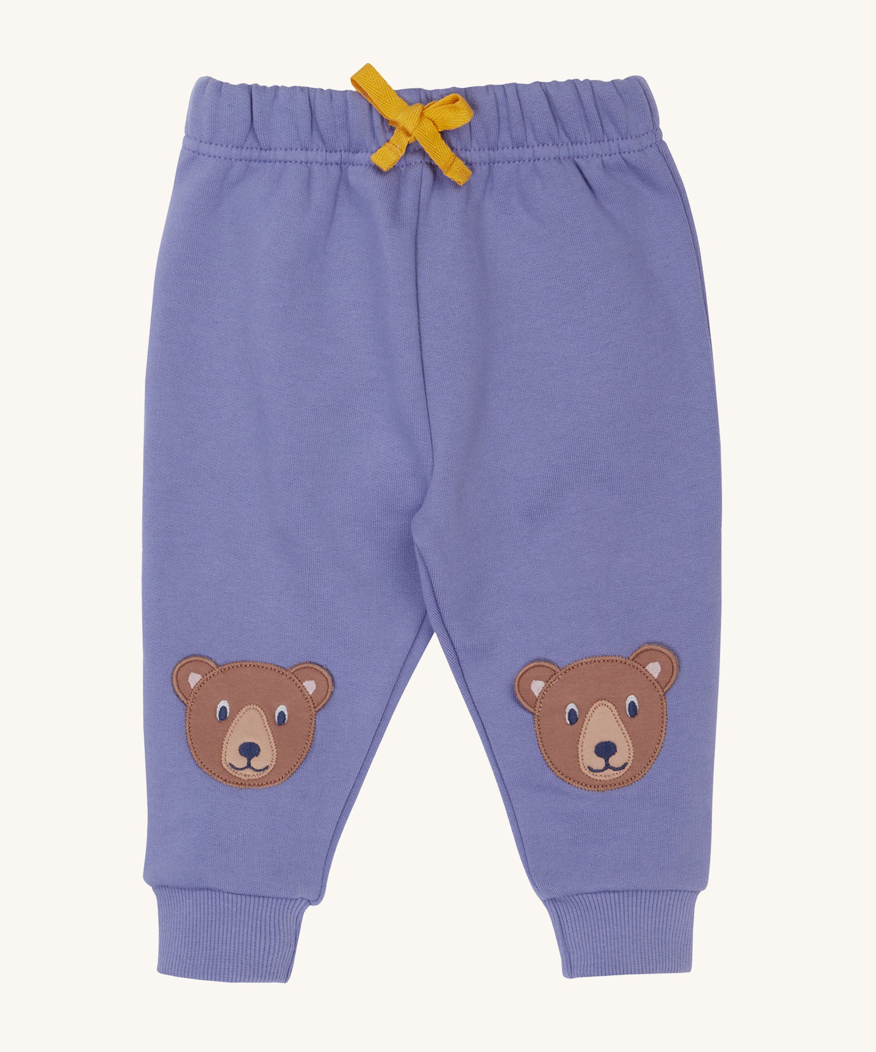 Frugi bear character grape purple coloured children's crawlers.