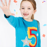 Frugi Tobermory Teal Star Magic Number Top 5-6 Years