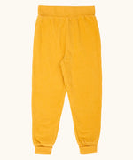 Frugi carne organic cotton cord pull up trousers in bumblebee yellow with soft cotton waistband and cuffs that can be folded down for extended wear.