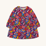 Frugi Organic Cotton Chloe Corduroy Dress for Babies and Toddlers featuring a Retro Floral print design. This dress is a part of a wide range of organic cotton clothing for children available here at Babipur.