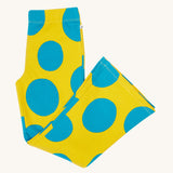 Frugi kids cosy flared leggings in super spot.