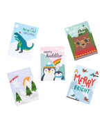 All five Frugi FSC Christmas cards designs showcased clearly. 