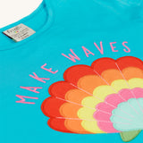 Frugi Cassia Applique T-Shirt - Tropical Sea / Shell