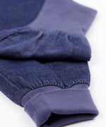 Frugi ink blue carrot organic cotton cord pull up kids trousers.