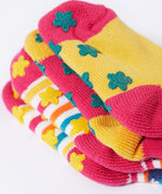 Frugi kids organic cotton grippy socks featuring wild woods designs. 