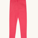 Frugi kids libby leggings in rose available at Babipur. 100% GOTS organic cotton leggings in bright pink with a soft elasticated waist band for a comfortable fit.