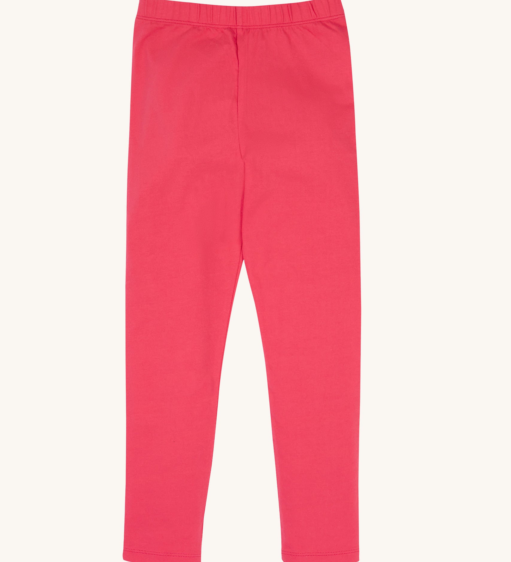Frugi kids libby leggings in rose available at Babipur. 100% GOTS organic cotton leggings in bright pink with a soft elasticated waist band for a comfortable fit.