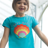 Frugi Cassia Applique T-Shirt - Tropical Sea / Shell