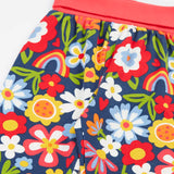 Frugi organic cotton piper printed parsnip jogger with a beautiful bunch floral print and pink waistband