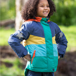  in bold block colours and a navy fleece inner