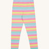 Frugi kids libby rainbow stripe leggings - GOTS organic cotton kids libby leggings which features a multi coloured stripe design.
